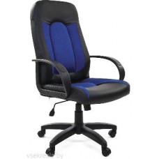 Офисное кресло Chairman 429 экопремиум черный+ткань С-11 синяя